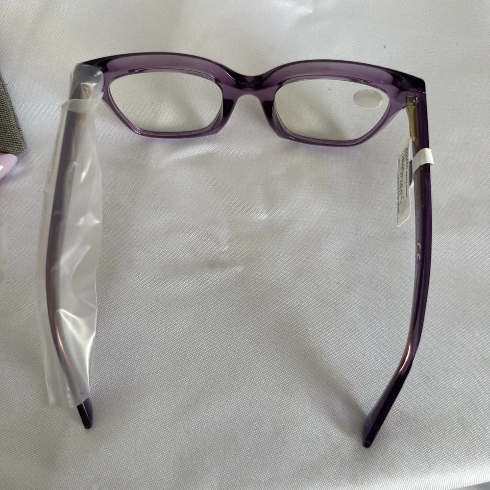 Peepers Women's Take a Bow Square Blue Light Glasses Purple Limited Edition